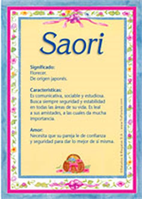 saori significado|Nombre Saori, Significado y Origen 